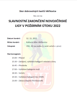 Slavnostní zakončení NJL ve Větřkovicích 12. 11. 2022